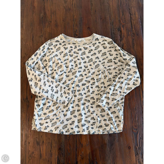 Top Long Sleeve By Easel In Animal Print, Size: S