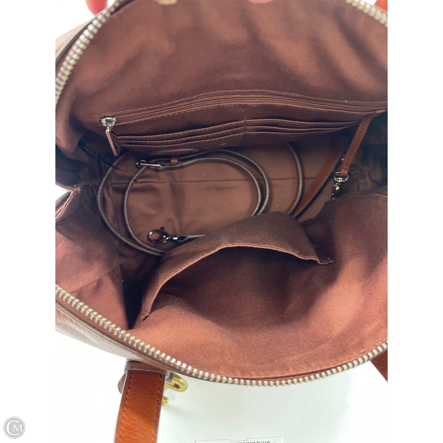 Crossbody Leather By Fossil, Size: Medium