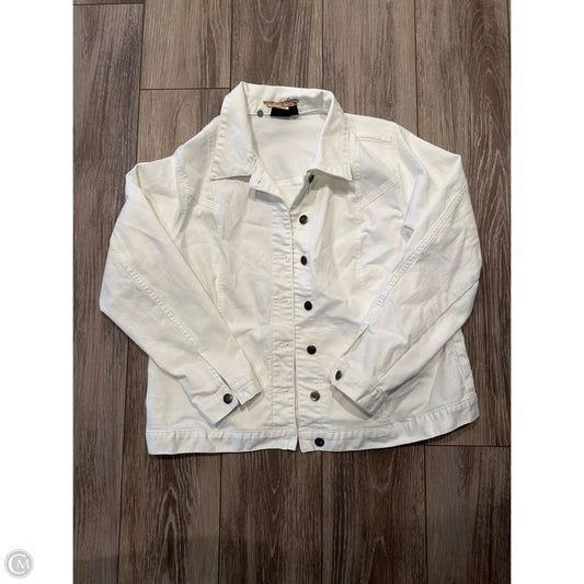 Jacket Denim By Women With Control In White Denim, Size: L