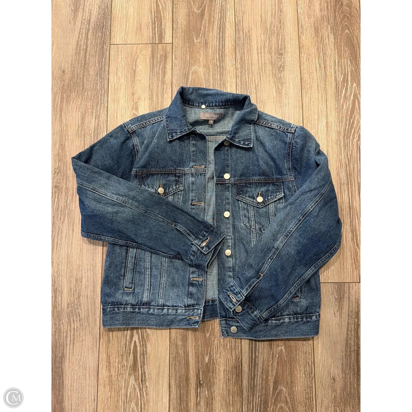 Jacket Denim By Just Usa In Blue Denim, Size: M