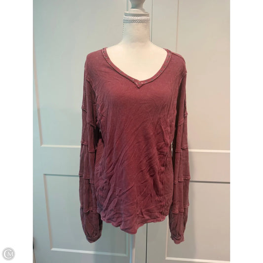 Top Long Sleeve By Easel In Red, Size: S