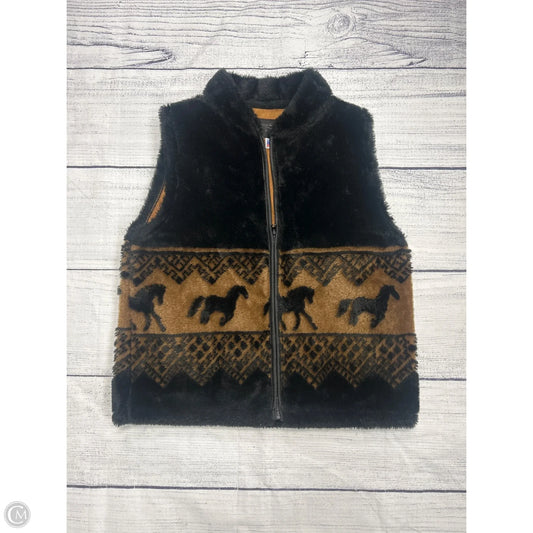 Vest Faux Fur & Sherpa By Cmc In Black & Brown, Size: M