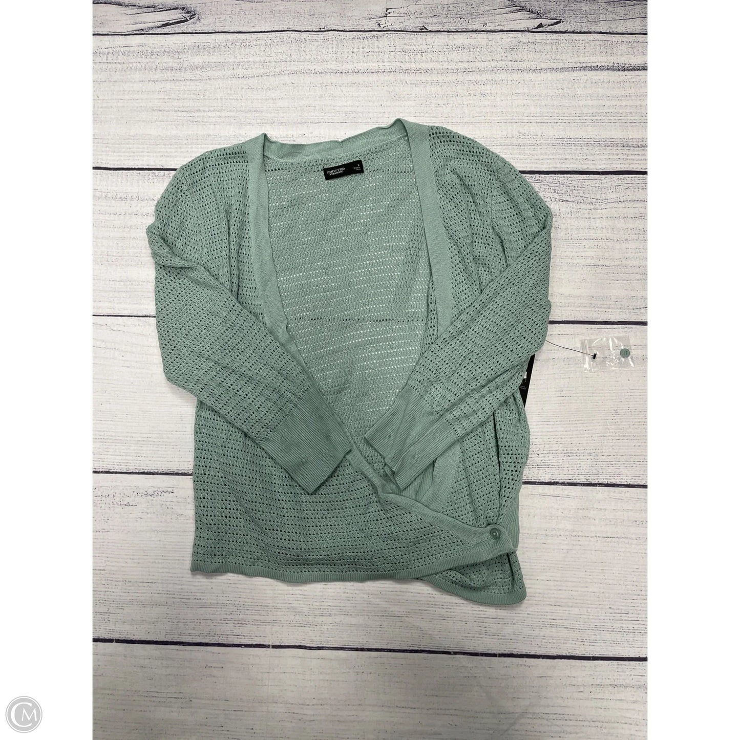 Sweater Cardigan By Simply Vera In Green, Size: L