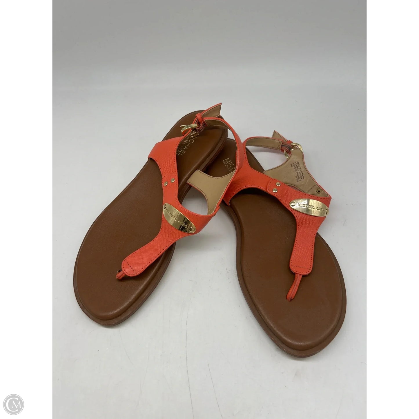 Sandals Flats By Michael By Michael Kors In Orange, Size: 7