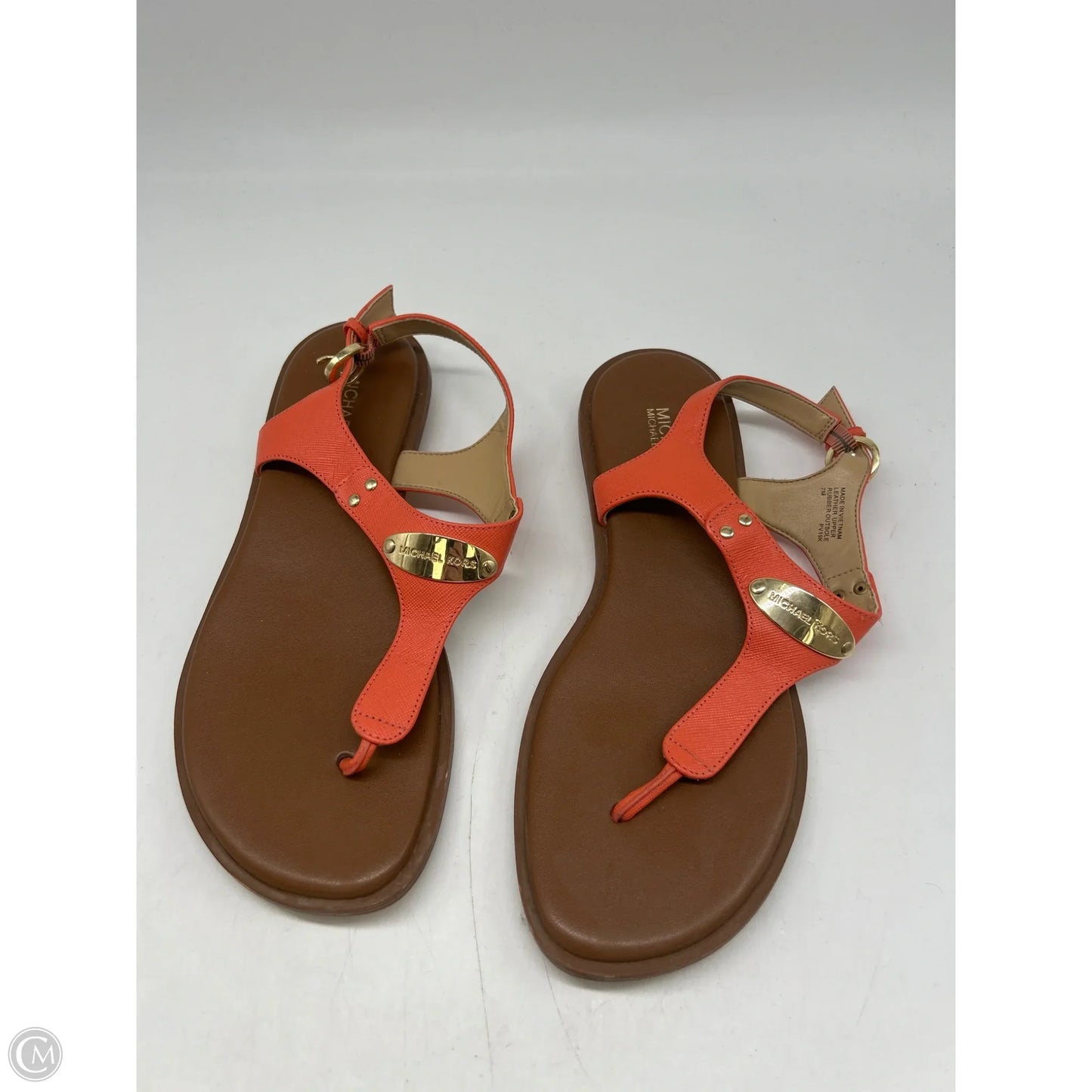 Sandals Flats By Michael By Michael Kors In Orange, Size: 7