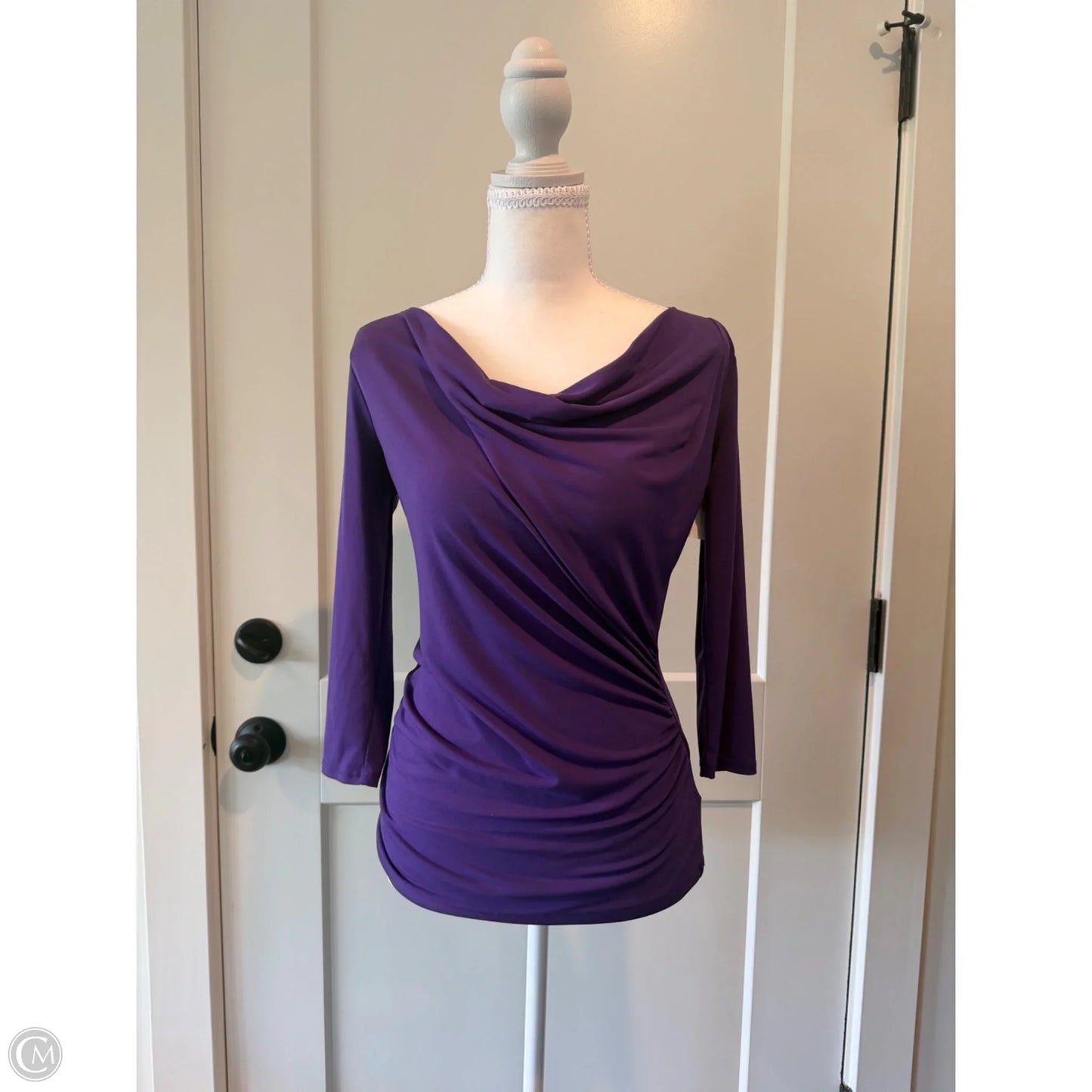 Top 3/4 Sleeve By New York And Co In Purple, Size: Xs