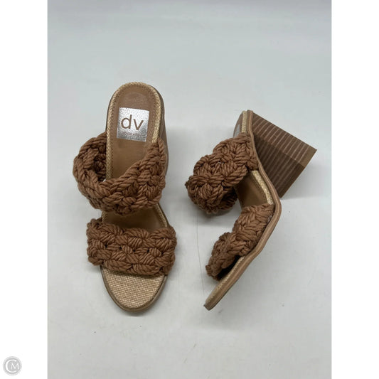 Sandals Heels Block By Dv In Brown, Size: 6