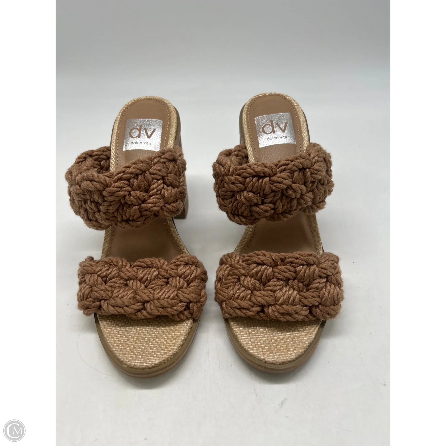 Sandals Heels Block By Dv In Brown, Size: 6