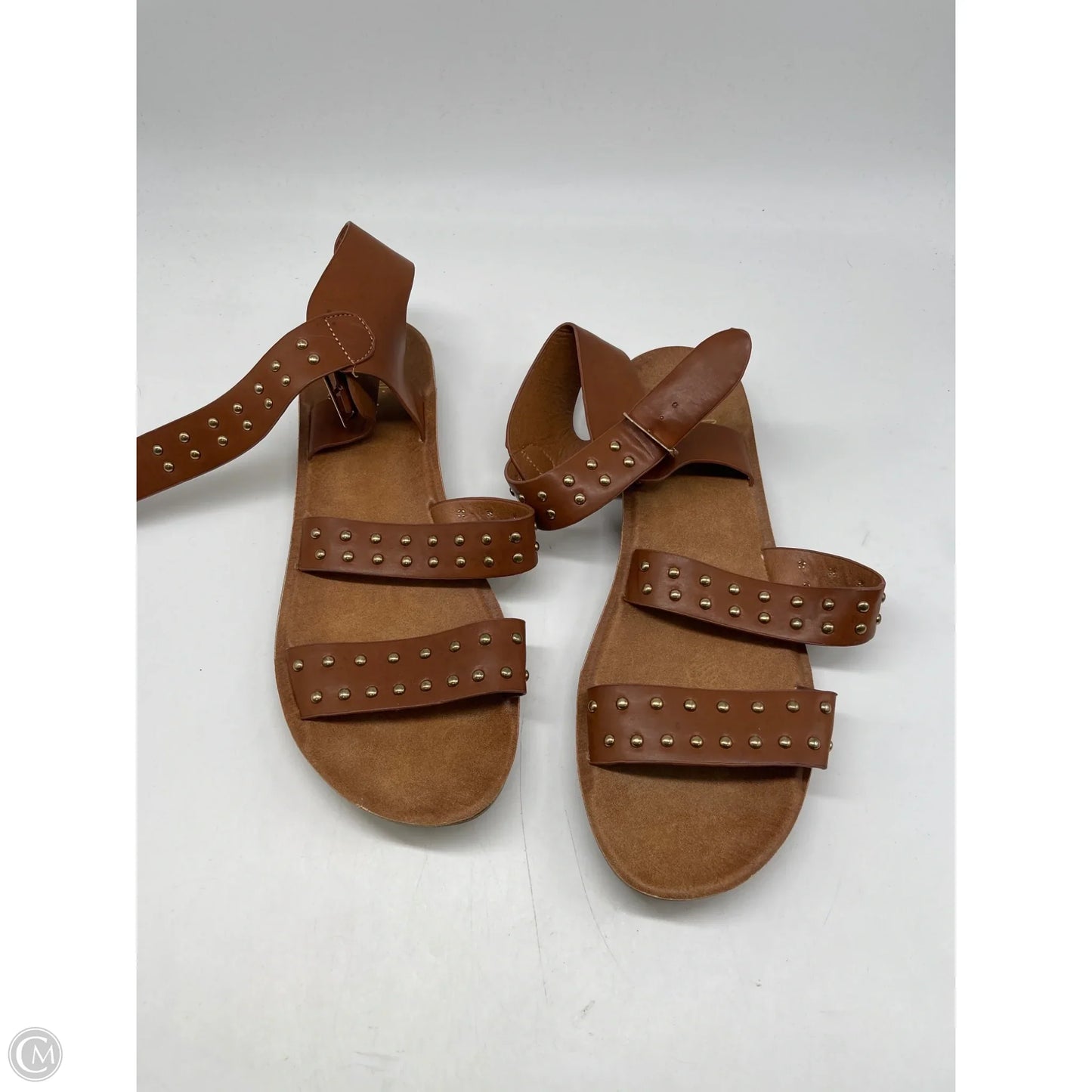 Sandals Flats By Clothes Mentor In Brown, Size: 11