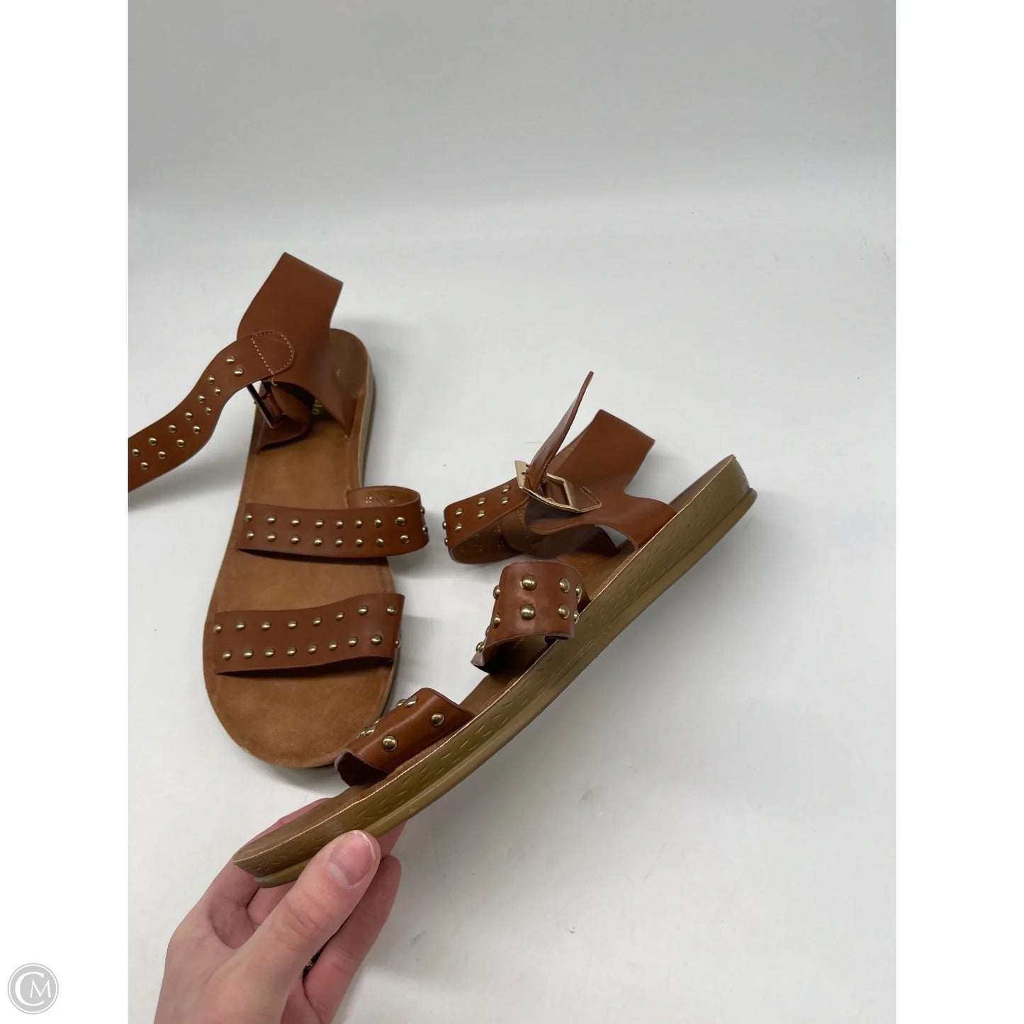 Sandals Flats By Clothes Mentor In Brown, Size: 11