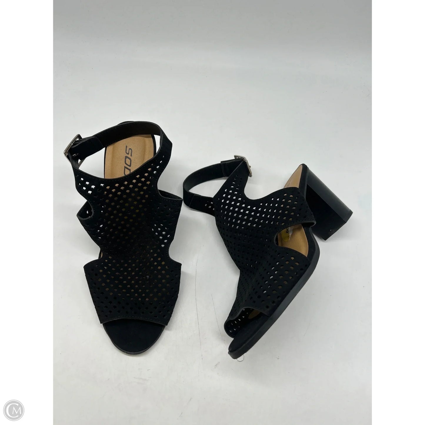 Sandals Heels Block By Soda In Black, Size: 8