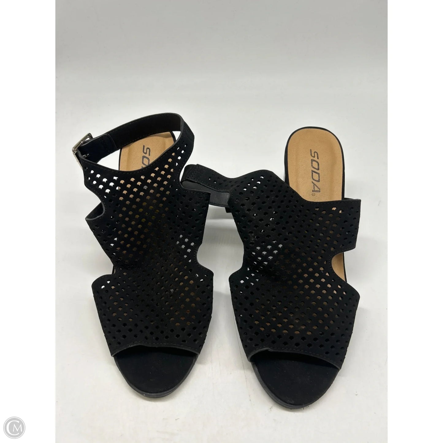 Sandals Heels Block By Soda In Black, Size: 8