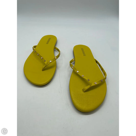 Sandals Flip Flops By Cushionaire In Yellow, Size: 8