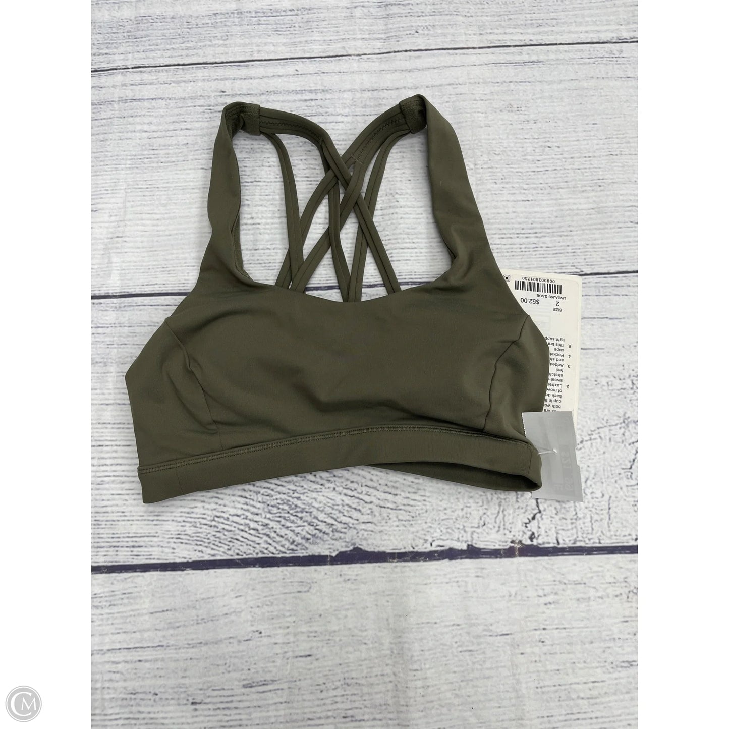 Athletic Bra By Lululemon In Green, Size: 2
