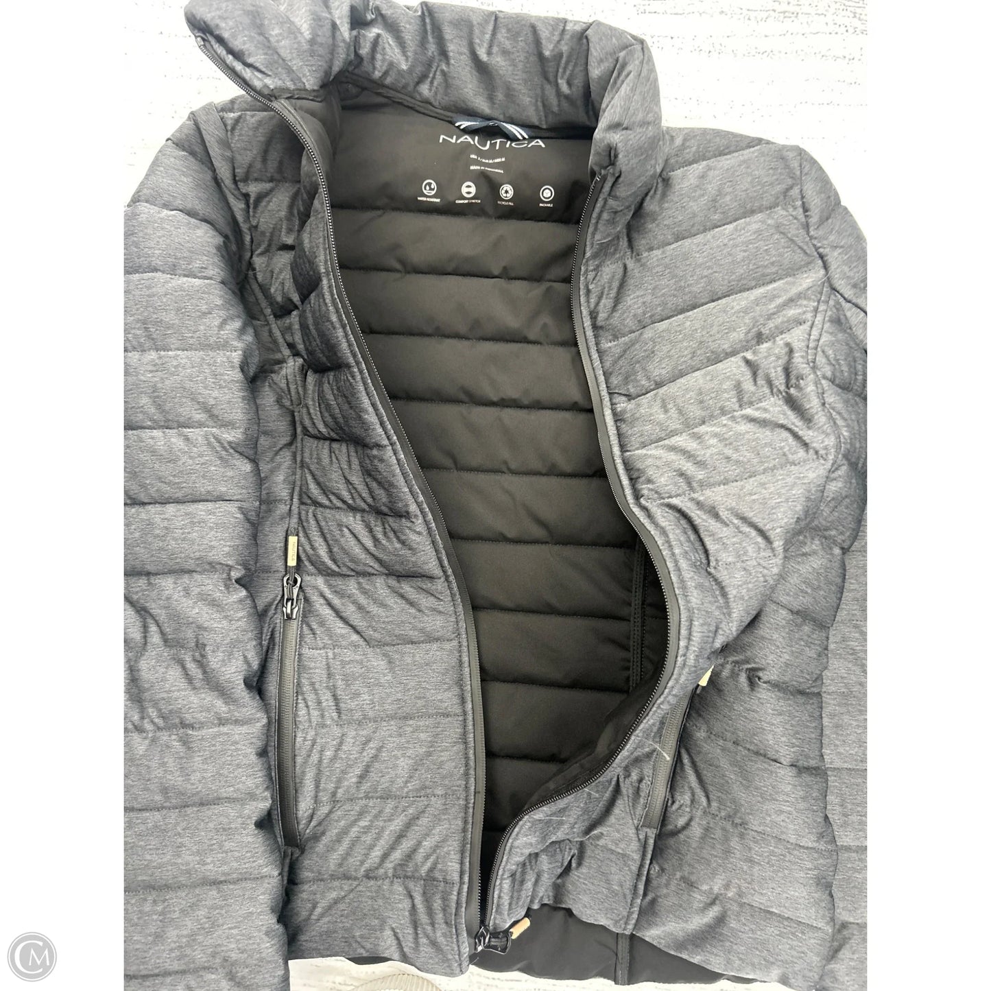 Coat Puffer & Quilted By Nautica In Grey, Size: S