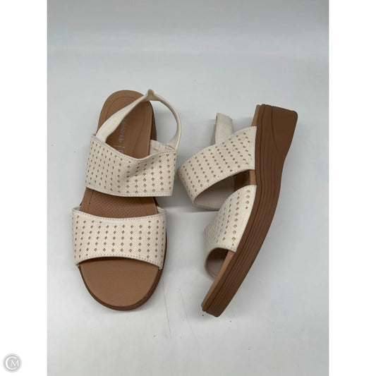 Sandals Heels Wedge By Life Stride In White, Size: 9