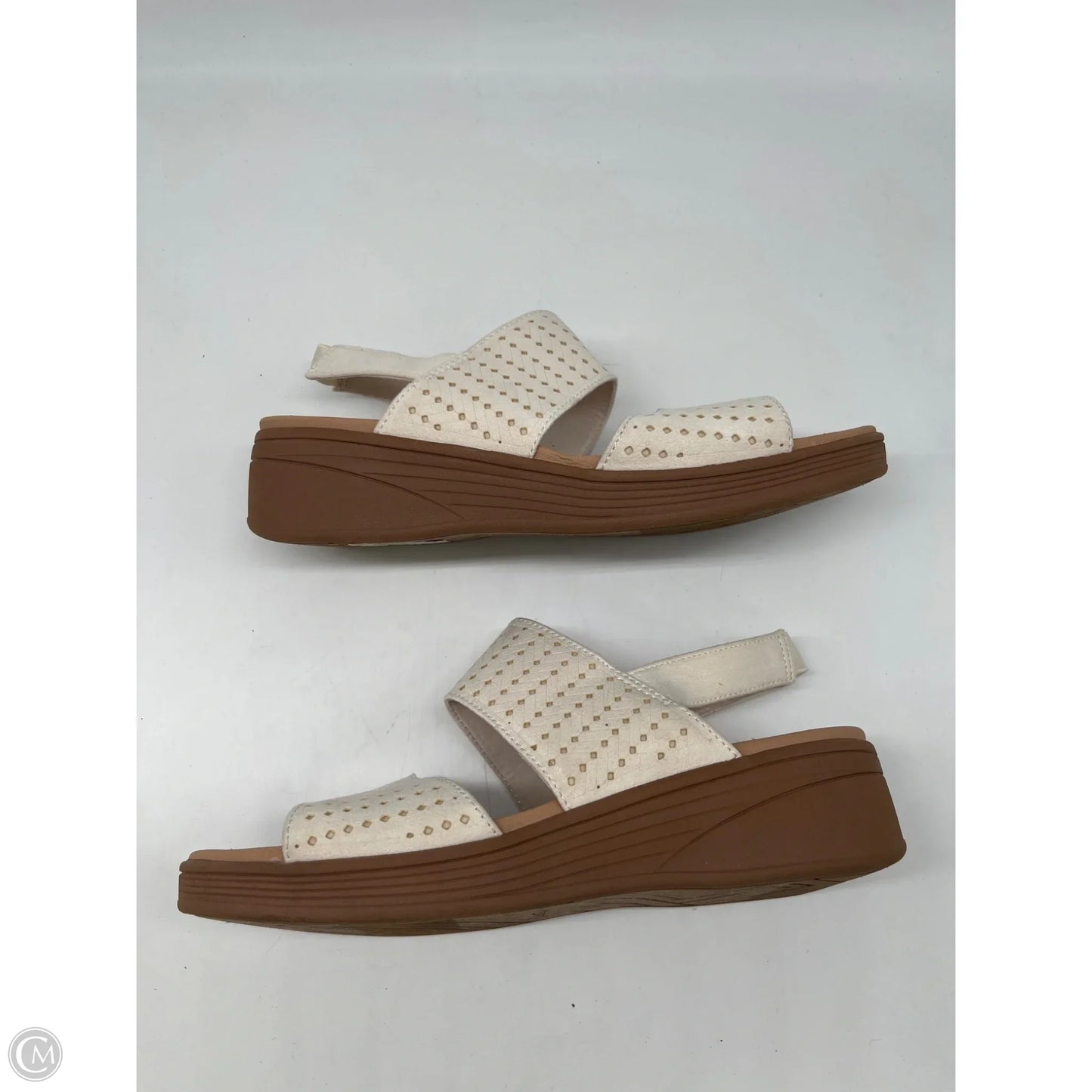 Sandals Heels Wedge By Life Stride In White, Size: 9