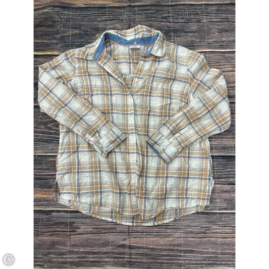 Top Long Sleeve By St Johns Bay In Brown, Size: Xlp