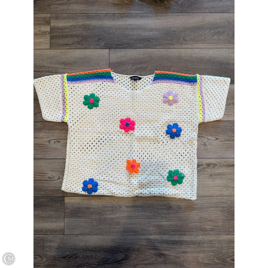 Sweater Short Sleeve By Davi & Dani In White, Size: 1x
