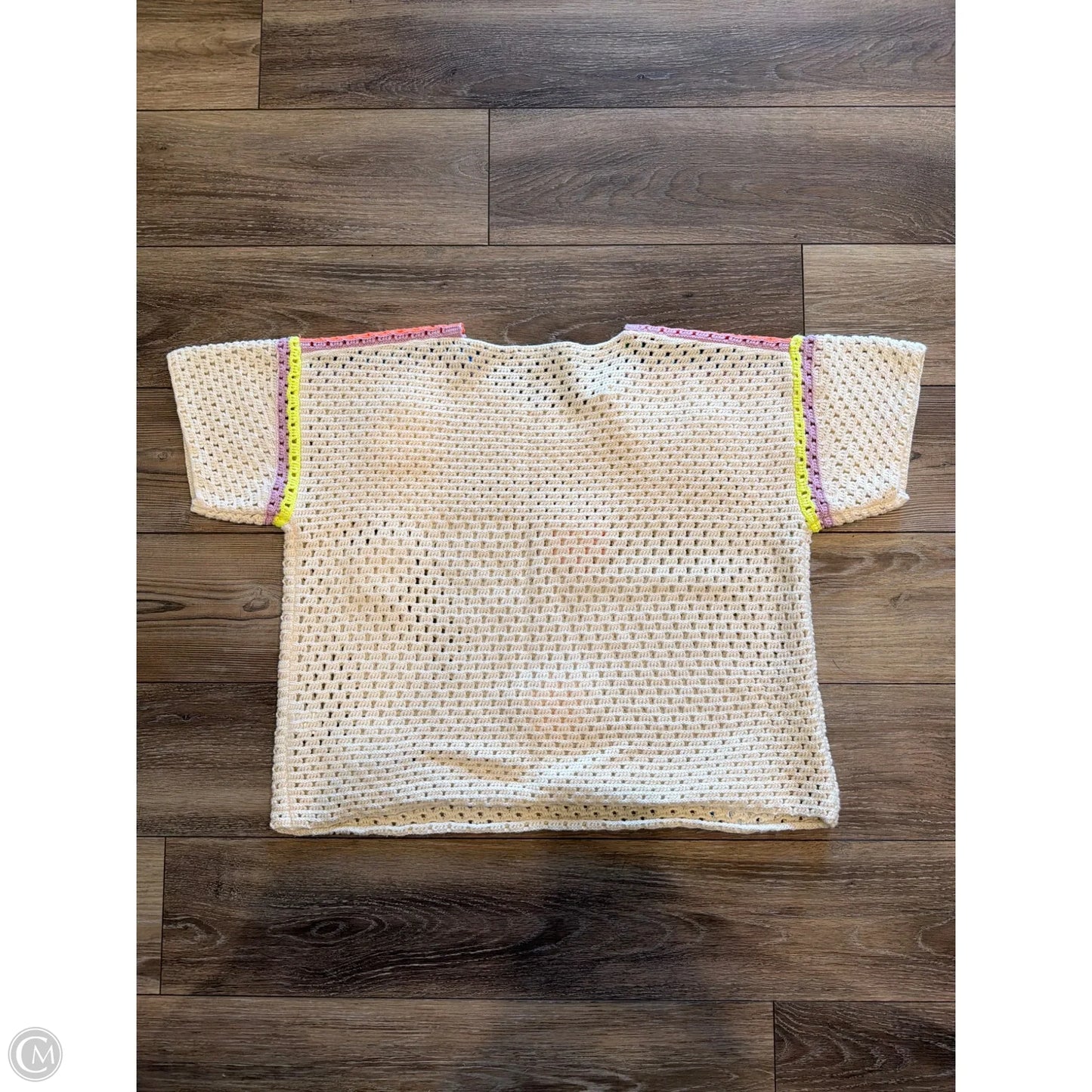 Sweater Short Sleeve By Davi & Dani In White, Size: 1x