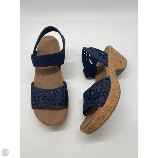 Sandals Heels Block By Skechers In Blue, Size: 8