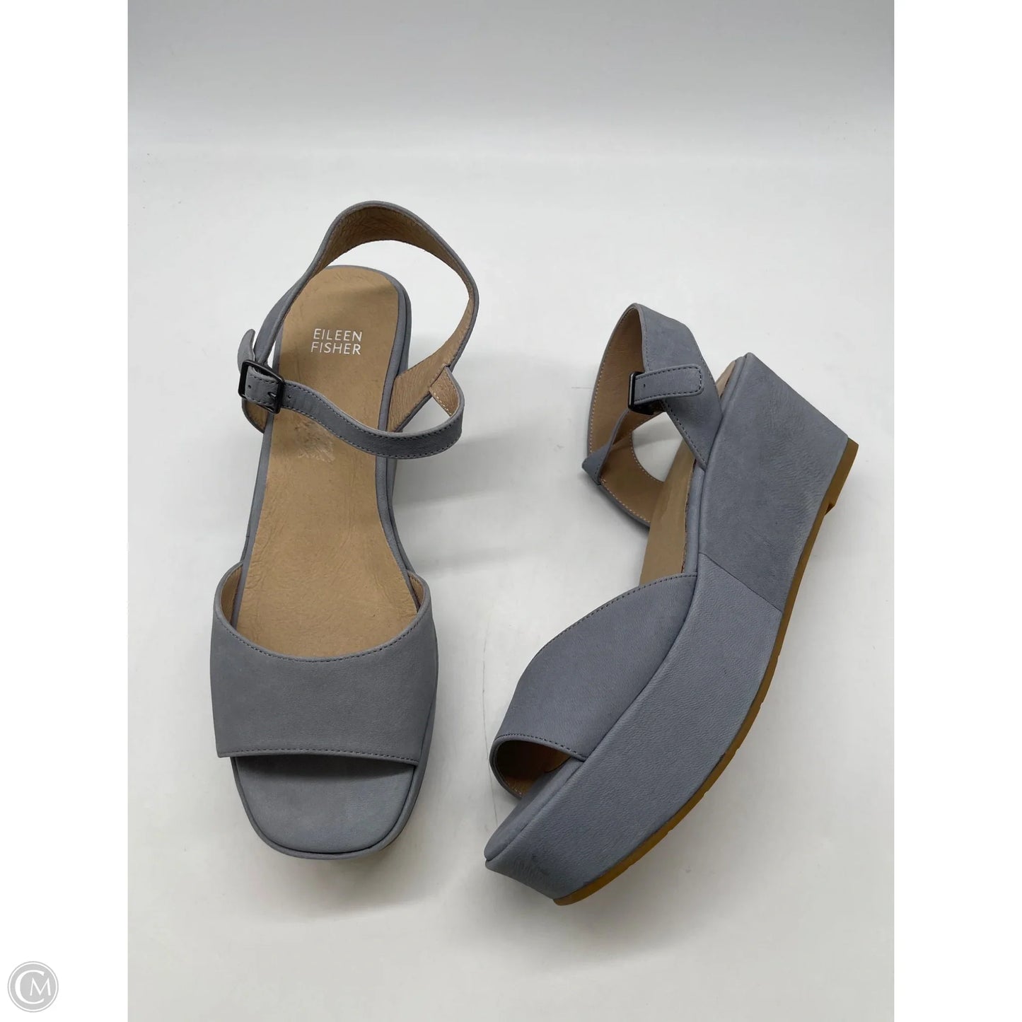 Sandals Heels Wedge By Eileen Fisher In Blue, Size: 10
