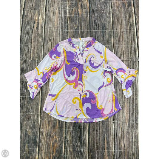 Top 3/4 Sleeve By Dear Scarlett In Purple, Size: M
