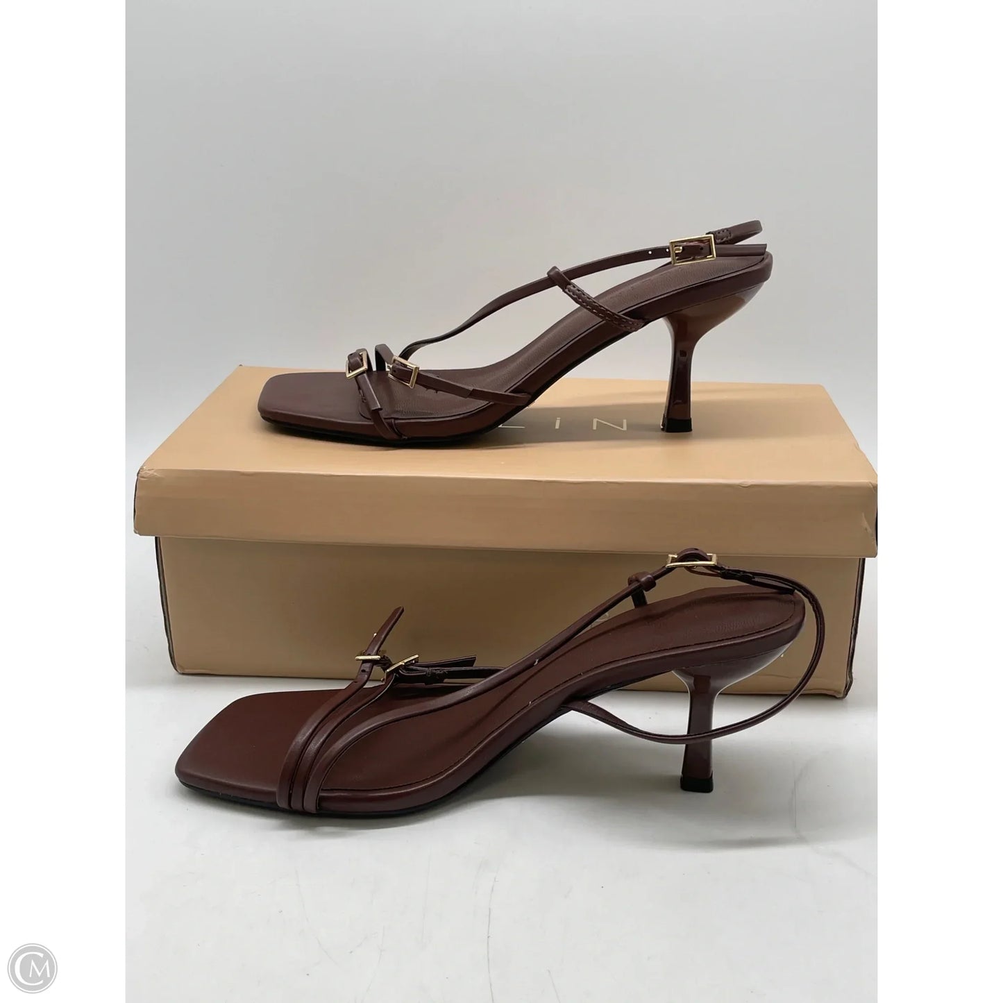Sandals Heels Kitten By Clothes Mentor In Brown, Size: 6