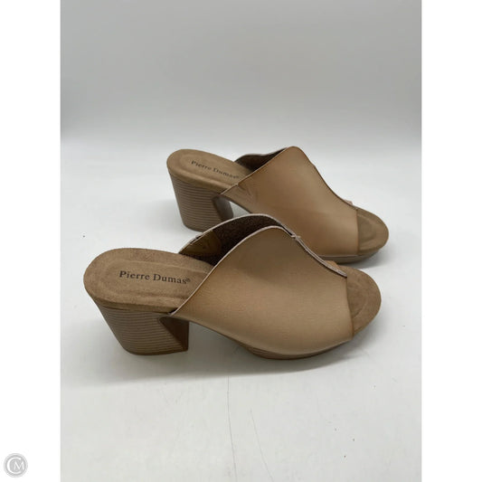 Sandals Heels Block By Pierre Dumas In Tan, Size: 10