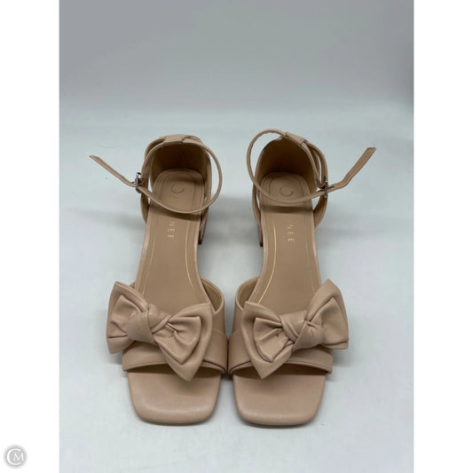 Sandals Heels Block By Journee In Tan, Size: 8.5