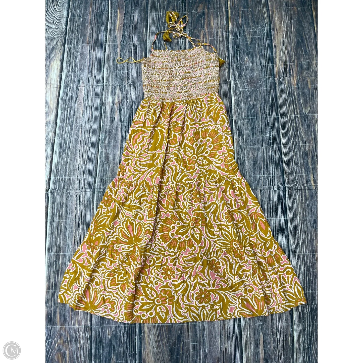 Dress Casual Maxi By Patrons Of Peace In Pink & Yellow, Size: M