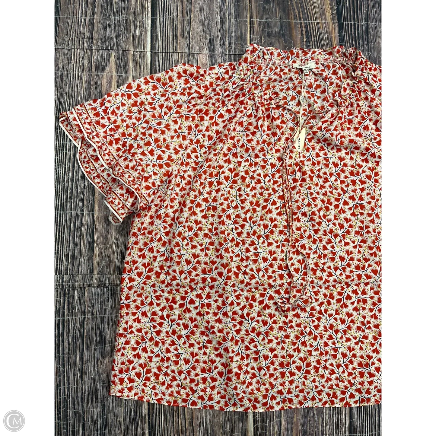 Top Short Sleeve By Max Studio In Red, Size: 2x