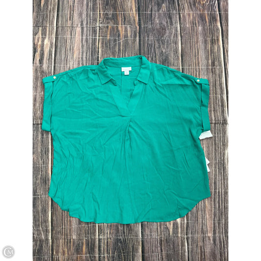 Top Short Sleeve By Liz Claiborne In Green, Size: 1x