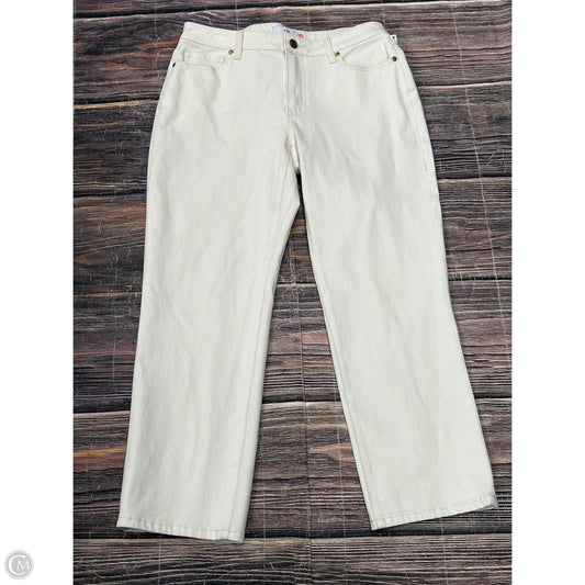 Jeans Straight By Cabi In Cream Denim, Size: 6