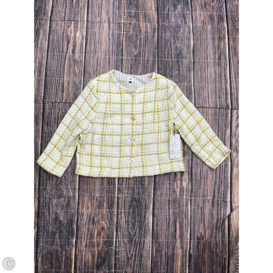 Blazer By Cabi In White & Yellow, Size: Xl