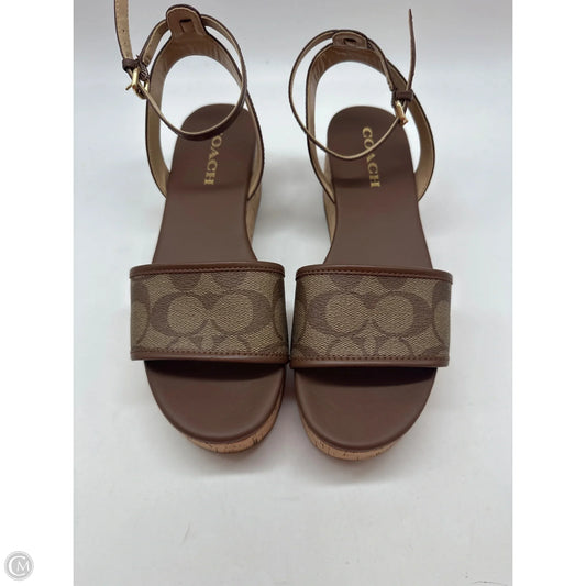 Sandals Designer By Coach In Brown, Size: 8.5