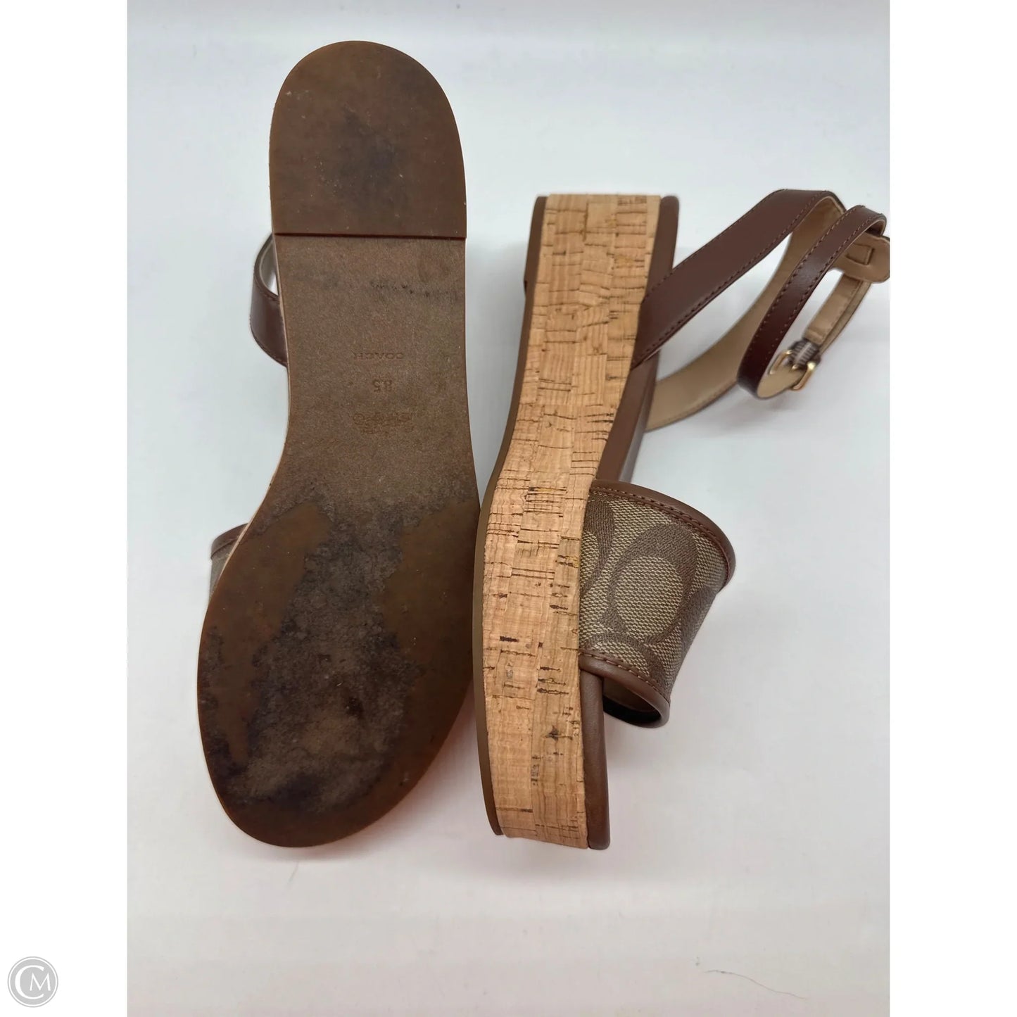 Sandals Designer By Coach In Brown, Size: 8.5