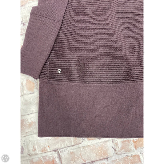 Sweater Cardigan By Lululemon In Purple, Size: 8