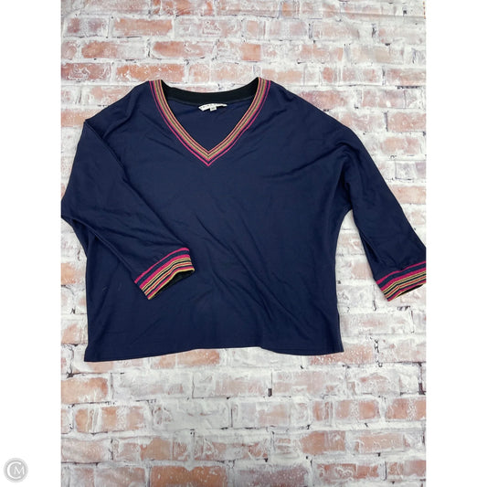 Top Long Sleeve By Trina Turk In Navy, Size: Xl