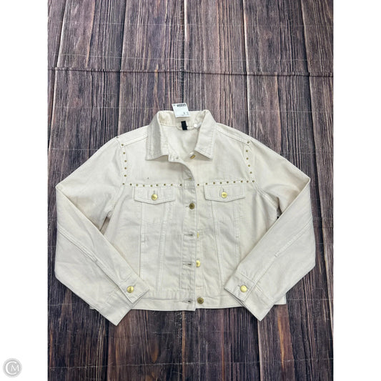 Jacket Denim By Divided In Cream, Size: M