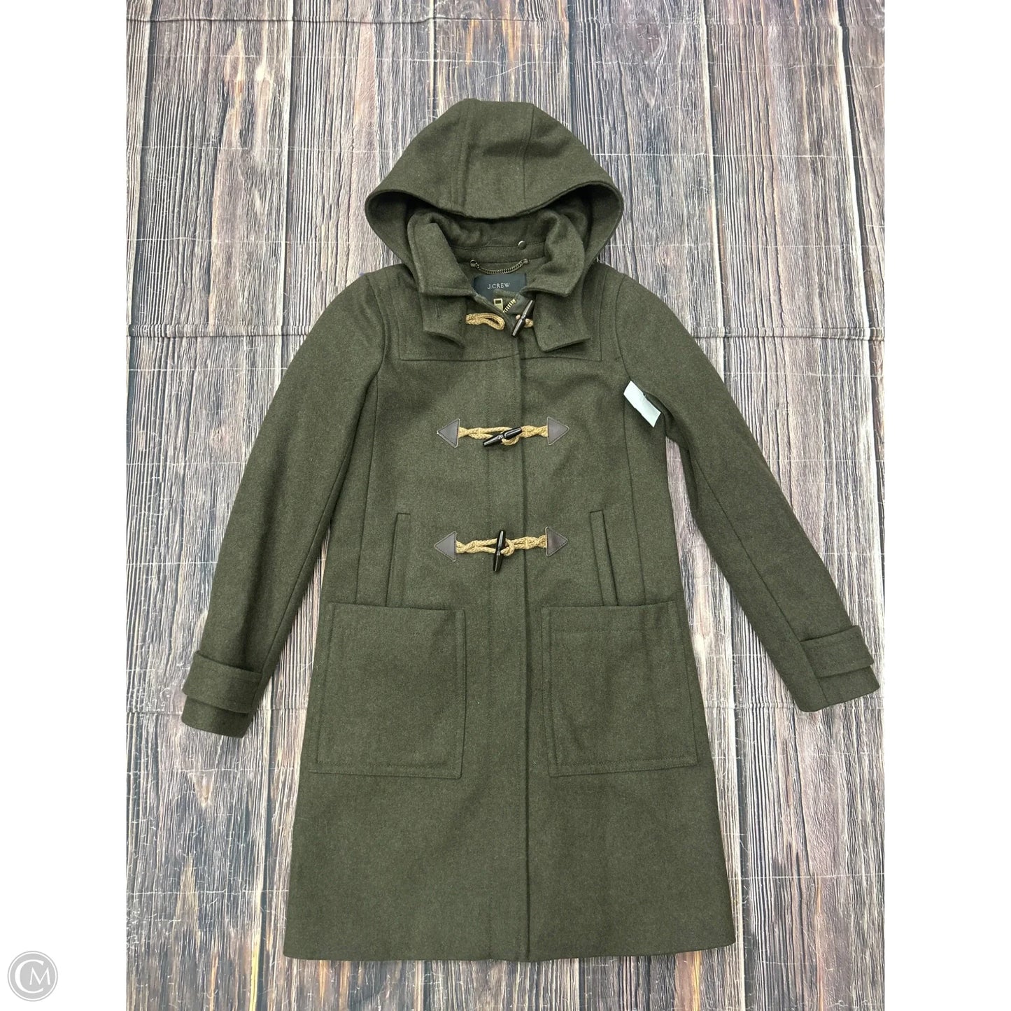Coat Wool By J. Crew In Green, Size: 0