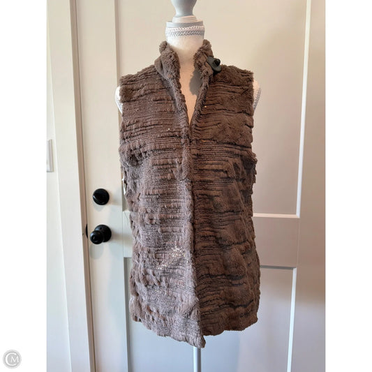 Vest Faux Fur & Sherpa By Boston Proper In Tan, Size: 8