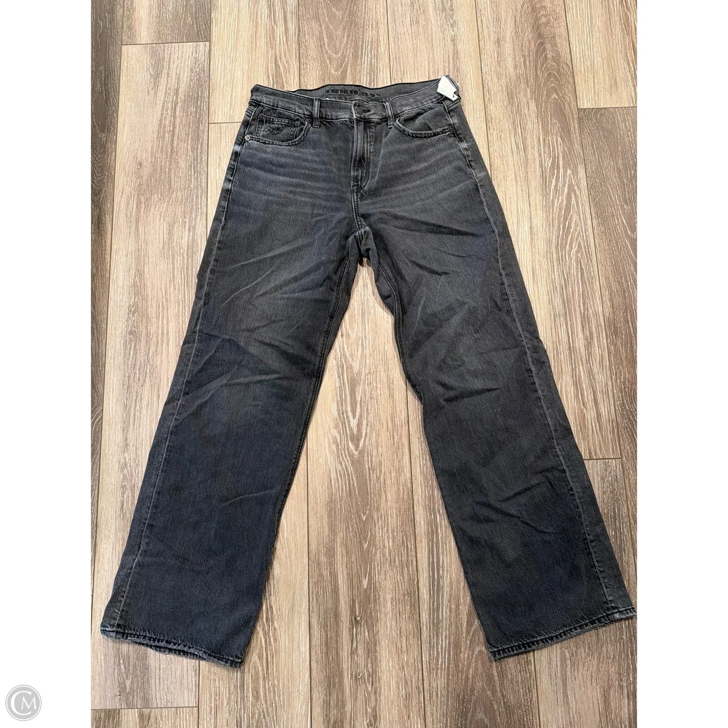 Jeans Wide Leg By American Eagle In Black, Size: 8