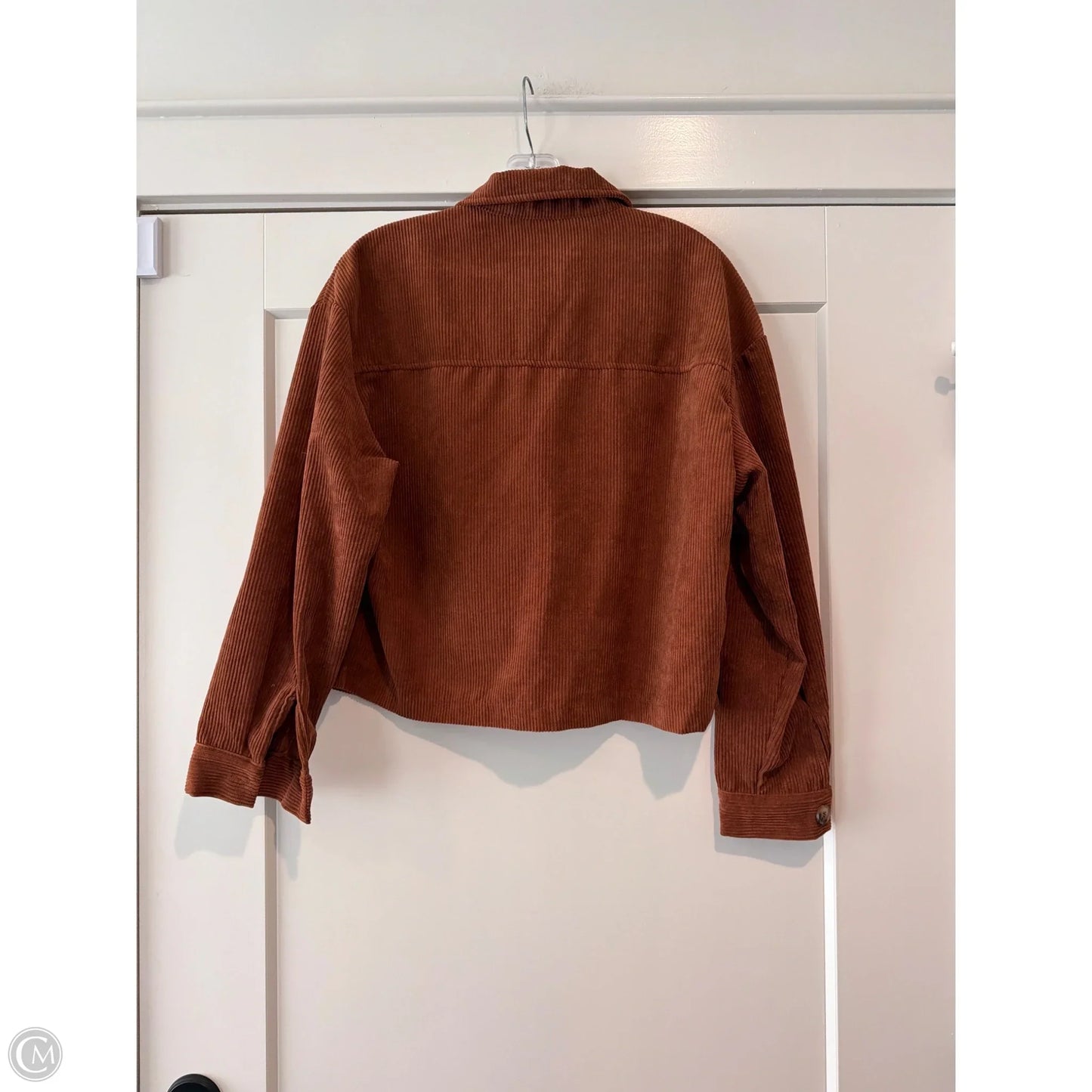 Jacket Shirt By Clothes Mentor In Brown, Size: M