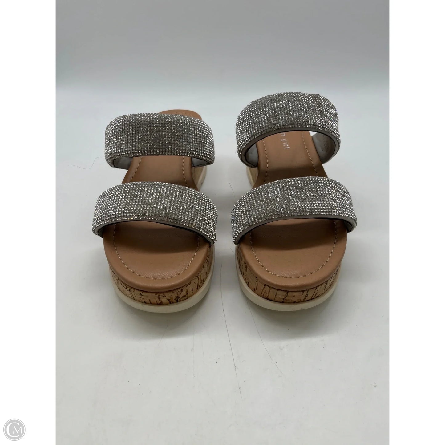 Sandals Heels Wedge By Madden Girl In Silver, Size: 6