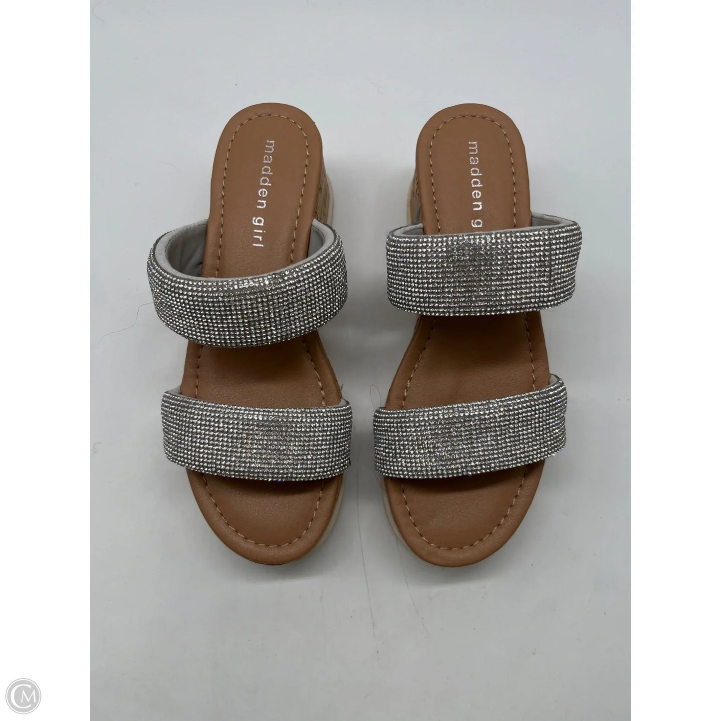 Sandals Heels Wedge By Madden Girl In Silver, Size: 6