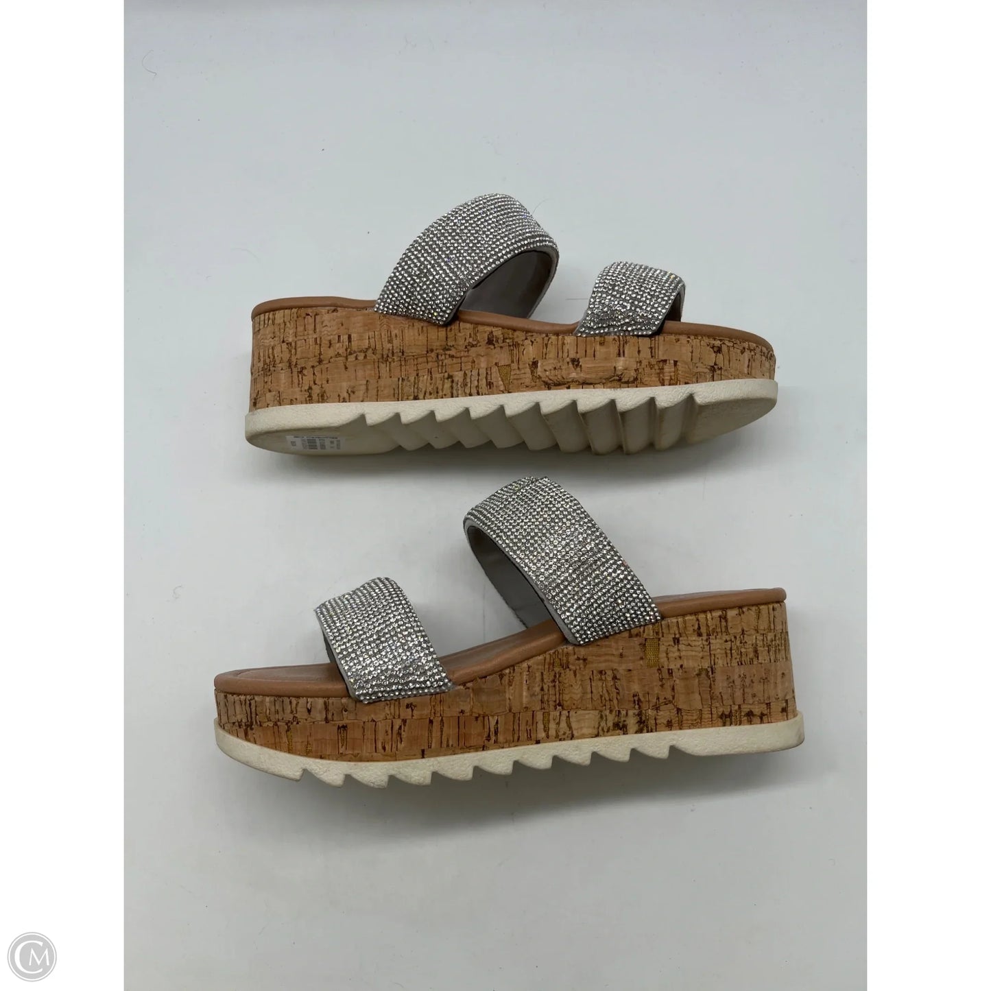 Sandals Heels Wedge By Madden Girl In Silver, Size: 6