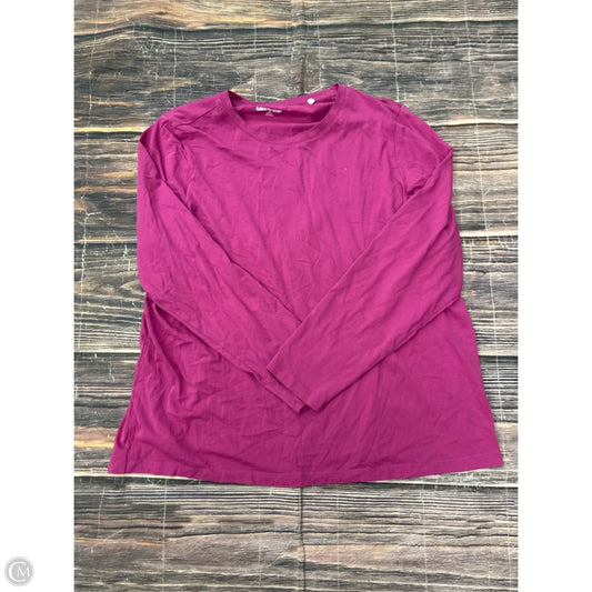 Top Long Sleeve Basic By Lands End In Pink, Size: 1x