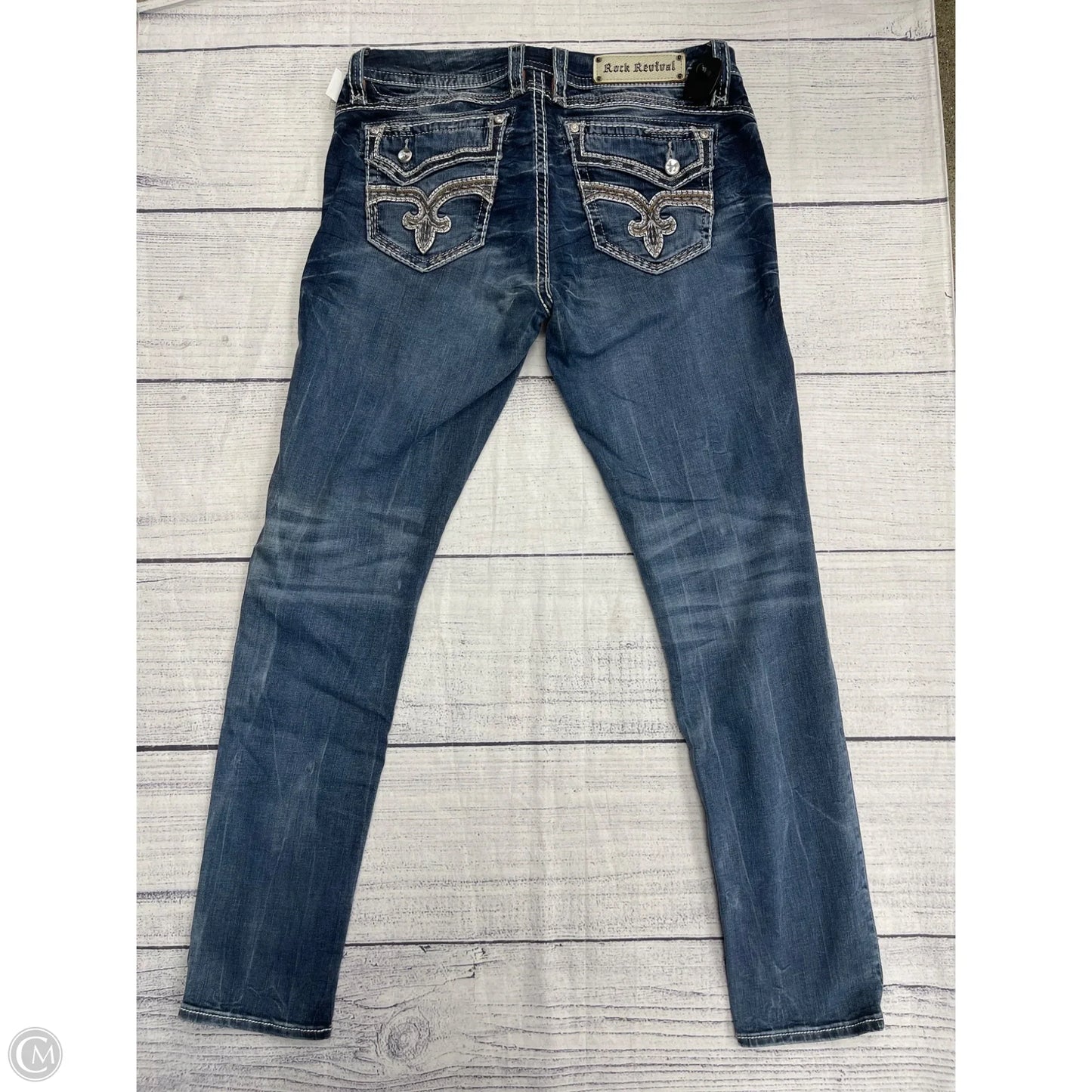 Jeans Skinny By Rock Revival In Blue, Size: 12