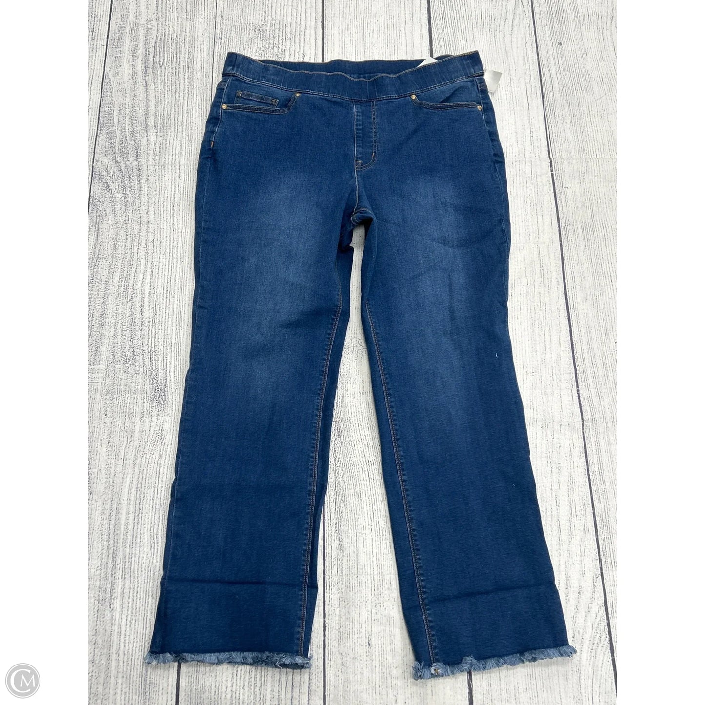 Jeans Straight By Isaac Mizrahi Live Qvc In Blue, Size: 14